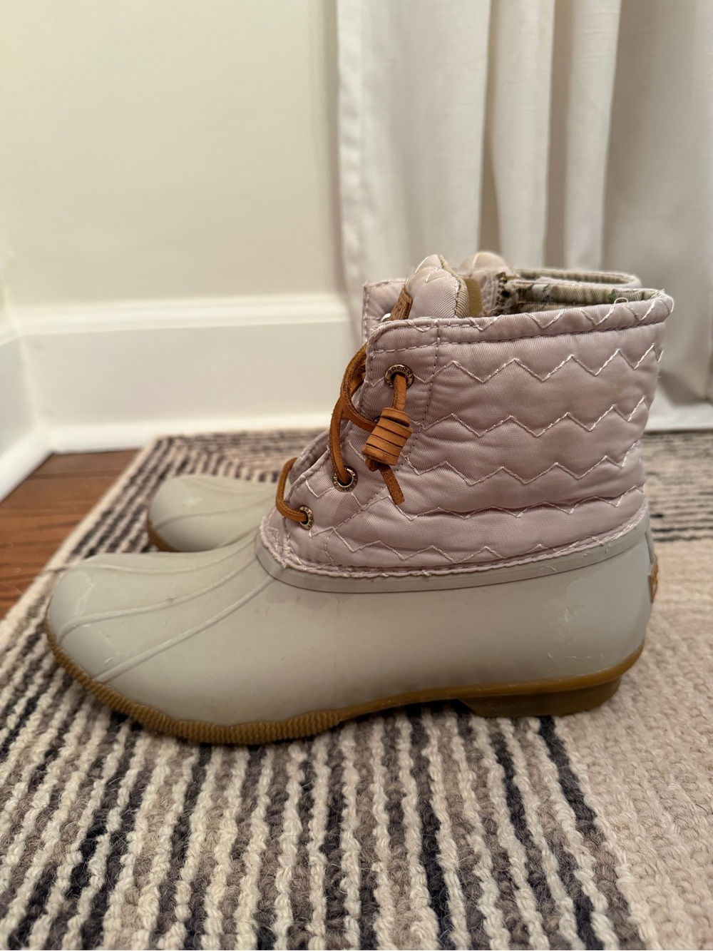 Sperry Quilted and Tan Lace Duck Boots - Picture 4 of 7